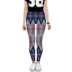 leggings с принтом Цветные снежинки в Белгороде, 80% полиэстер, 20% эластан | Эластичный пояс, зауженные к низу, низкая посадка | 