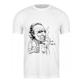 Мужская футболка с принтом Чарльз Буковски(Charles Bukowski) в Белгороде,  |  | Тематика изображения на принте: 