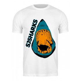 Мужская футболка с принтом San Jose Sharks Сан-Хосе Шаркс в Белгороде,  |  | Тематика изображения на принте: 