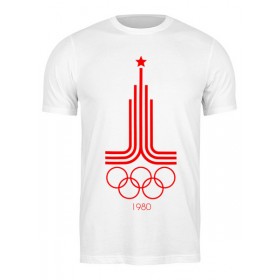 Мужская футболка с принтом Олимпиада 80 в Белгороде,  |  | Тематика изображения на принте: 