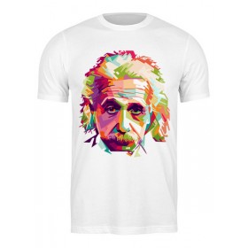 Мужская футболка с принтом Альберт Эйнштейн (Albert Einstein) в Белгороде,  |  | 