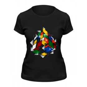Женская футболка с принтом Кубик Рубика в Белгороде,  |  | 