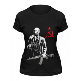 Женская футболка с принтом Ленин Калашников АК47 в Белгороде,  |  | 