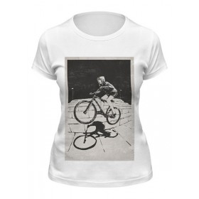 Женская футболка с принтом девушка на велосипеде в Белгороде,  |  | 