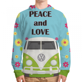 full_print_hoodie с принтом Peace and love в Белгороде, 92% хлопка 8% эластана Плотность: 245 гр/м2 |  | 