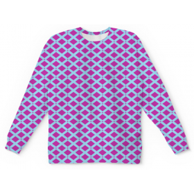 full_print_kids_sweatshirt с принтом Клетка цветная в Белгороде,  |  | Тематика изображения на принте: 