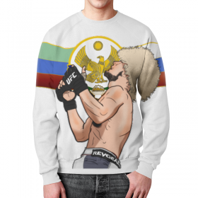 full_print_sweatshirt с принтом UFC Хабиб Нурмагомедов в Белгороде,  |  | Тематика изображения на принте: 
