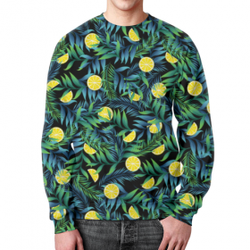 full_print_sweatshirt с принтом Лимоны орнамент в Белгороде,  |  | 