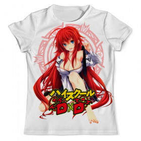 full_print_tee с принтом High School DxD в Белгороде, Футболка с нанесением полноцветного изображения по всей поверхности может быть выполнена в двух вариантах - ХЛОПОК и СИНТЕТИКА. | Хлопок - ткань из 100% хлопка высшего качества пенье.  <br>Синтетика - ткань с высоким содержанием синтетического волокна (до 80%).  Материал хорошо тянется, имеет приятную на ощупь фактуру | 