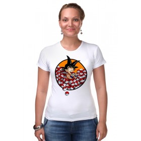 Женская футболка стрэйч с принтом Жемчуг дракона (Покемон) в Белгороде,  |  | 