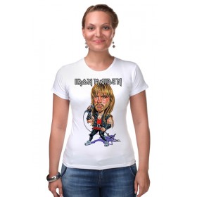 Женская футболка стрэйч с принтом Iron Maiden Band в Белгороде,  |  | 