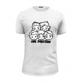 Мужская футболка Premium с принтом One Direction в Белгороде, Белый, черный, серый меланж, голубой: 100% хлопок, плотность 160 гр. Остальные цвета: 92% хлопок, 8% лайкра, плотность 170-180гр. |  | 