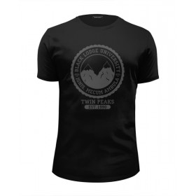 Мужская футболка Premium с принтом Чёрный Вигвам. Твин Пикс в Белгороде, Белый, черный, серый меланж, голубой: 100% хлопок, плотность 160 гр. Остальные цвета: 92% хлопок, 8% лайкра, плотность 170-180гр. |  | 