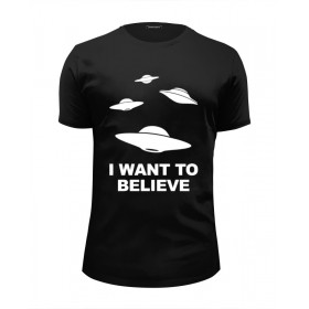 Мужская футболка Premium с принтом I Want to Believe (X-Files) в Белгороде, Белый, черный, серый меланж, голубой: 100% хлопок, плотность 160 гр. Остальные цвета: 92% хлопок, 8% лайкра, плотность 170-180гр. |  | 