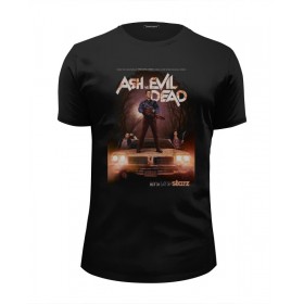 Мужская футболка Premium с принтом Ash vs Evil Dead / Эш против зловещих мертвецов в Белгороде, Белый, черный, серый меланж, голубой: 100% хлопок, плотность 160 гр. Остальные цвета: 92% хлопок, 8% лайкра, плотность 170-180гр. |  | 
