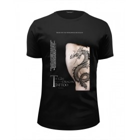 Мужская футболка Premium с принтом Девушка с татуировкой дракона в Белгороде, Белый, черный, серый меланж, голубой: 100% хлопок, плотность 160 гр. Остальные цвета: 92% хлопок, 8% лайкра, плотность 170-180гр. |  | 