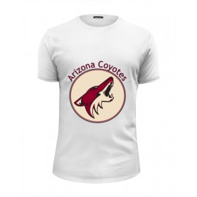 Мужская футболка Premium с принтом Arizona Coyotes в Белгороде, Белый, черный, серый меланж, голубой: 100% хлопок, плотность 160 гр. Остальные цвета: 92% хлопок, 8% лайкра, плотность 170-180гр. |  | 