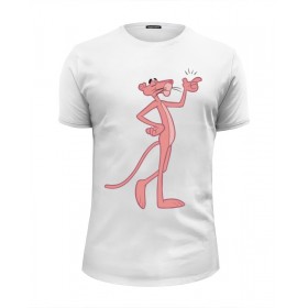 Мужская футболка Premium с принтом Розовая пантера в Белгороде, Белый, черный, серый меланж, голубой: 100% хлопок, плотность 160 гр. Остальные цвета: 92% хлопок, 8% лайкра, плотность 170-180гр. |  | 