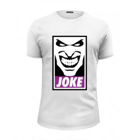 Мужская футболка Premium с принтом Джокер (Joke) в Белгороде, Белый, черный, серый меланж, голубой: 100% хлопок, плотность 160 гр. Остальные цвета: 92% хлопок, 8% лайкра, плотность 170-180гр. |  | 