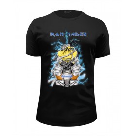Мужская футболка Premium с принтом Iron Maiden Band в Белгороде, Белый, черный, серый меланж, голубой: 100% хлопок, плотность 160 гр. Остальные цвета: 92% хлопок, 8% лайкра, плотность 170-180гр. |  | 
