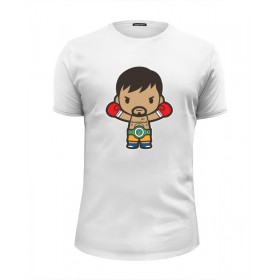 Мужская футболка Premium с принтом Мэнни Пакьяо (Pacman) в Белгороде, Белый, черный, серый меланж, голубой: 100% хлопок, плотность 160 гр. Остальные цвета: 92% хлопок, 8% лайкра, плотность 170-180гр. |  | 