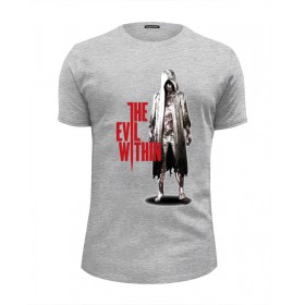 Мужская футболка Premium с принтом The Evil Within в Белгороде, Белый, черный, серый меланж, голубой: 100% хлопок, плотность 160 гр. Остальные цвета: 92% хлопок, 8% лайкра, плотность 170-180гр. |  | 