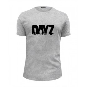 Мужская футболка Premium с принтом DayZ T-shirt в Белгороде, Белый, черный, серый меланж, голубой: 100% хлопок, плотность 160 гр. Остальные цвета: 92% хлопок, 8% лайкра, плотность 170-180гр. |  | 