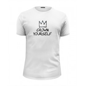 Мужская футболка Premium с принтом Корона / Баския в Белгороде, Белый, черный, серый меланж, голубой: 100% хлопок, плотность 160 гр. Остальные цвета: 92% хлопок, 8% лайкра, плотность 170-180гр. |  | 
