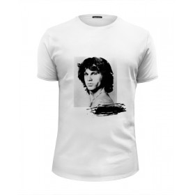 Мужская футболка Premium с принтом Jim Morrison в Белгороде, Белый, черный, серый меланж, голубой: 100% хлопок, плотность 160 гр. Остальные цвета: 92% хлопок, 8% лайкра, плотность 170-180гр. |  | 