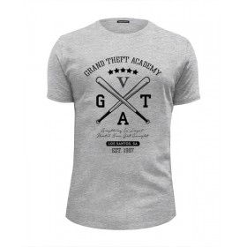 Мужская футболка Premium с принтом GTA в Белгороде, Белый, черный, серый меланж, голубой: 100% хлопок, плотность 160 гр. Остальные цвета: 92% хлопок, 8% лайкра, плотность 170-180гр. |  | 