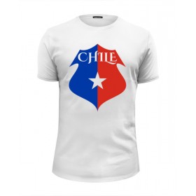 Мужская футболка Premium с принтом Сборная Чили по футболу в Белгороде, Белый, черный, серый меланж, голубой: 100% хлопок, плотность 160 гр. Остальные цвета: 92% хлопок, 8% лайкра, плотность 170-180гр. |  | 