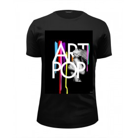 Мужская футболка Premium с принтом ARTPOP Lady Gaga в Белгороде, Белый, черный, серый меланж, голубой: 100% хлопок, плотность 160 гр. Остальные цвета: 92% хлопок, 8% лайкра, плотность 170-180гр. |  | 