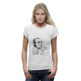 Женская футболка Premium с принтом Чарльз Буковски(Charles Bukowski) в Белгороде,  |  | 