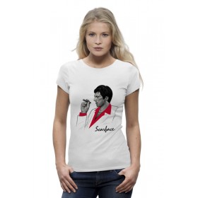 Женская футболка Premium с принтом Тони Монтана (Лицо со Шрамом) в Белгороде,  |  | 