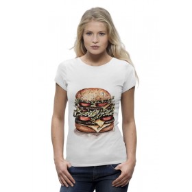 Женская футболка Premium с принтом Бургер в Белгороде,  |  | 