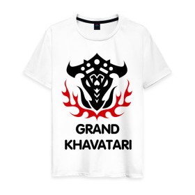 Мужская футболка хлопок с принтом Orc Fighter - Grand Khavatari в Белгороде, 100% хлопок | прямой крой, круглый вырез горловины, длина до линии бедер, слегка спущенное плечо. | grand khavatari | lineage