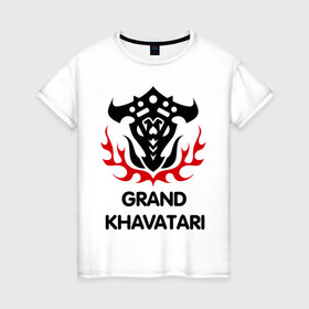 Женская футболка хлопок с принтом Orc Fighter - Grand Khavatari в Белгороде, 100% хлопок | прямой крой, круглый вырез горловины, длина до линии бедер, слегка спущенное плечо | grand khavatari | lineage