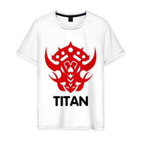 Мужская футболка хлопок с принтом Orc Fighter - Titan в Белгороде, 100% хлопок | прямой крой, круглый вырез горловины, длина до линии бедер, слегка спущенное плечо. | line age | lineage | lineage ii | orc | orc fighter | orc fighter   titan | titan | линейка
