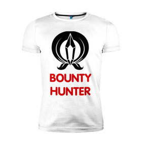 Мужская футболка премиум с принтом Dwarf Fighter - Bounty Hunter в Белгороде, 92% хлопок, 8% лайкра | приталенный силуэт, круглый вырез ворота, длина до линии бедра, короткий рукав | line age | lineage | компьютерные | линейка | охотник