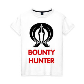 Женская футболка хлопок с принтом Dwarf Fighter - Bounty Hunter в Белгороде, 100% хлопок | прямой крой, круглый вырез горловины, длина до линии бедер, слегка спущенное плечо | line age | lineage | компьютерные | линейка | охотник