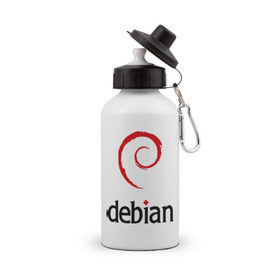 Бутылка спортивная с принтом debian в Белгороде, металл | емкость — 500 мл, в комплекте две пластиковые крышки и карабин для крепления | debian | linux | дистрибутивы | линукс | ос