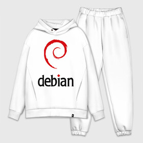 Мужской костюм хлопок OVERSIZE с принтом debian в Белгороде,  |  | debian | linux | дистрибутивы | линукс | ос