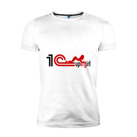 Мужская футболка премиум с принтом 1C SuperGirl (1) в Белгороде, 92% хлопок, 8% лайкра | приталенный силуэт, круглый вырез ворота, длина до линии бедра, короткий рукав | 1c | 1с | super girl | девушка | офис | работа | супер