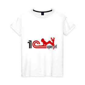 Женская футболка хлопок с принтом 1C SuperGirl (4) в Белгороде, 100% хлопок | прямой крой, круглый вырез горловины, длина до линии бедер, слегка спущенное плечо | 1с | бухгалтерия | бухгалтерский учет | девушка | программа | программное обеспечение | супер | фигура