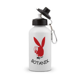 Бутылка спортивная с принтом Botanic в Белгороде, металл | емкость — 500 мл, в комплекте две пластиковые крышки и карабин для крепления | botanik | playboy | ботаник | плейбой