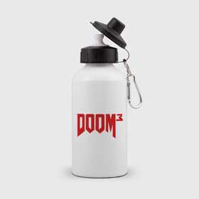 Бутылка спортивная с принтом Doom 3 в Белгороде, металл | емкость — 500 мл, в комплекте две пластиковые крышки и карабин для крепления | Тематика изображения на принте: doom3 | дум | компьютерная
