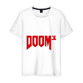 Мужская футболка хлопок с принтом Doom 3 в Белгороде, 100% хлопок | прямой крой, круглый вырез горловины, длина до линии бедер, слегка спущенное плечо. | doom3 | дум | компьютерная