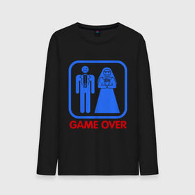 Мужской лонгслив хлопок с принтом Game over в Белгороде, 100% хлопок |  | game over | жених | игра закончена | невеста