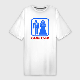 Платье-футболка хлопок с принтом Game over в Белгороде,  |  | game over | жених | игра закончена | невеста