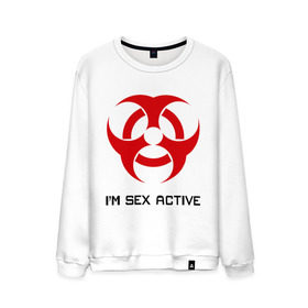 Мужской свитшот хлопок с принтом I`am sex active в Белгороде, 100% хлопок |  | active | актив | активный